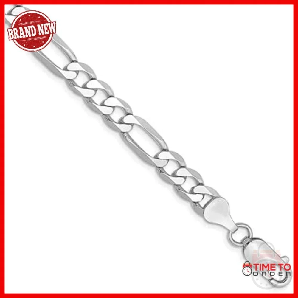 Figaro Chain Bracelet 4MM/6MM Sizes 6-9 Inch Lengths Lobster Clasp
